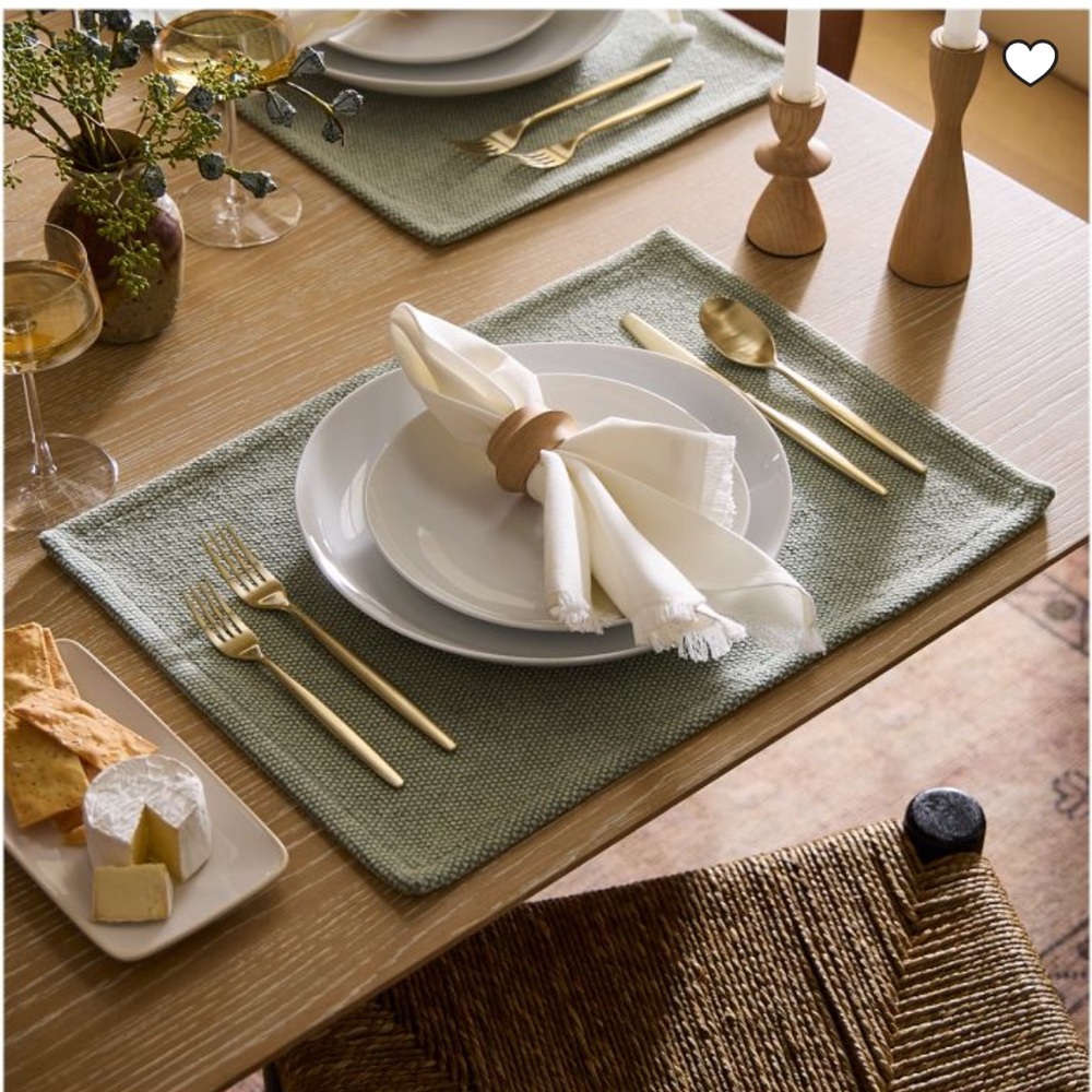 West elm Textured Cotton Canvas Placemats - Set of 4 - NWT in Platinum